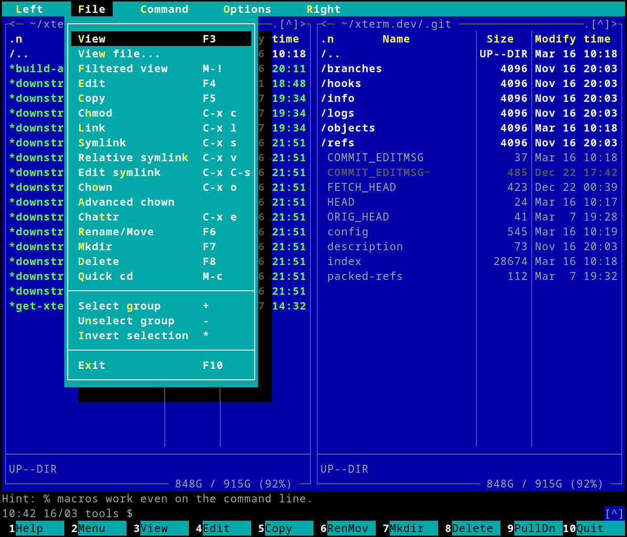 Midnight Commander screenshot